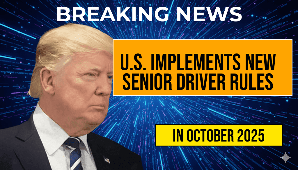 U.S. Implements New Driving License Rules for Seniors Starting October 2025: Key Changes for Drivers Aged 70 and Older